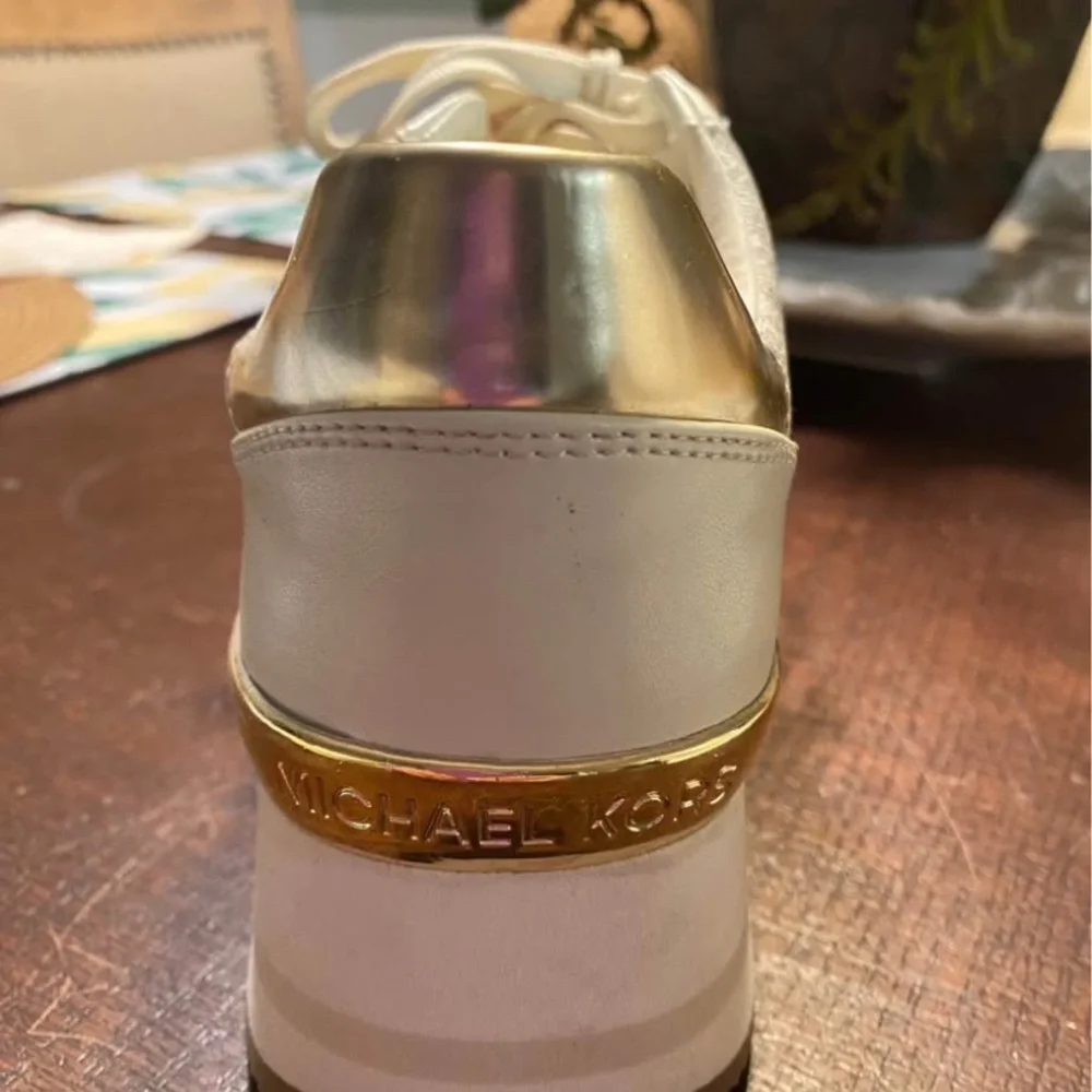 Michael Kors Cream and Gold Women's Sneakers - Picture 9 of 10